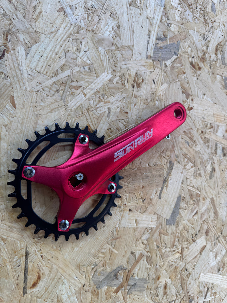 Sunrun Kırmızı 34T Tek Yaprak Aynakol 170mm Kol Uzunluğu